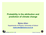 Probability in the attribution and prediction of climate change