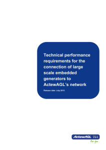 Technical performance requirements for the connection of large