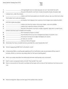 Study Guide for Geology Exam 2016