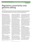 Regulatory uncertainty over genome editing