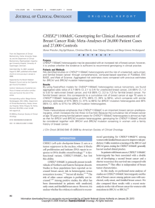 CHEK2*1100delC Genotyping for Clinical Assessment of Breast