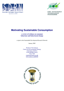 Motivating Sustainable Consumption