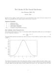 The Calculus Of The Normal Distribution