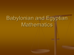 Babylonian and Egyptian Mathematics