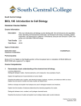 BIOL 106 Introduction to Cell Biology