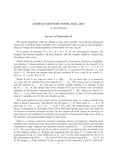 Lecture Notes for Math 614, Fall, 2015
