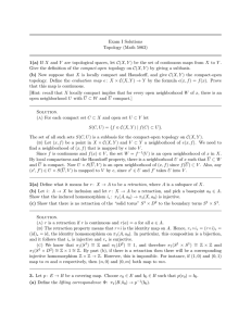 Exam I Solutions Topology (Math 5863) 1(a) If X and Y are