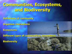 Communities, Ecosystems, and Biodiversity