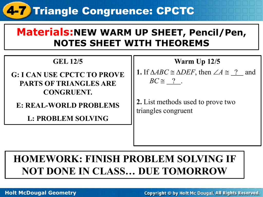 lesson 4 6 problem solving triangle congruence cpctc answers lesson 4 6 problem solving triangle congruence cpctc answers