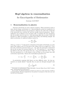 Hopf algebras in renormalisation for Encyclopædia of Mathematics