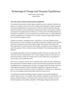 Technological Change and Dynamic Equilibrium