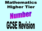 Higher GCSE Number Revision