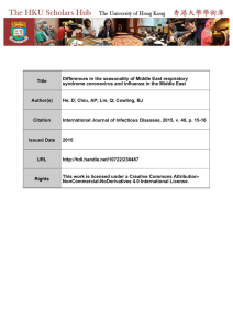 Differences in the seasonality of Middle East respiratory syndrome