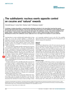 The subthalamic nucleus exerts opposite control on cocaine and