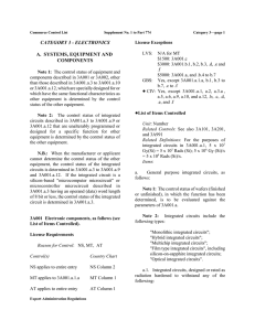 CATEGORY 3 - ELECTRONICS A. SYSTEMS, EQUIPMENT AND