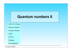 Quantum numbers II - Sezione di Fisica