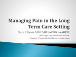 Pain management in Long Term Care
