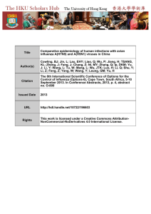 Title Comparative epidemiology of human infections with avian