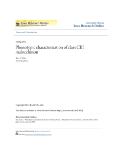 Phenotypic characterization of class CIII malocclusion