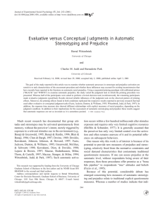 Evaluative versus Conceptual Judgments in Automatic Stereotyping