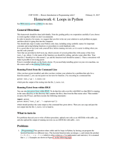 Homework 4: Loops in Python