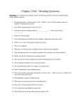 Chapter 2 Part 1 Reading Questions Directions: On a separate piece