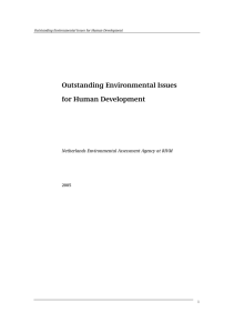 Outstanding Environmental Issues for Human Development