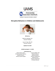 Disruptive Behaviors in Children and Adolescents