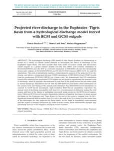 Projected river discharge in the Euphrates Tigris Basin