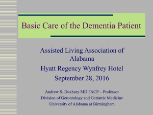 Care of the Dementia Patient Presentation