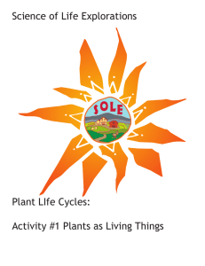 Science of Life Explorations: Plants as Living Things