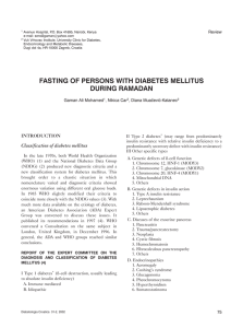 fasting of persons with diabetes mellitus during