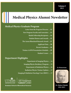 Medical Physics Alumni Newsletter - GSBS Home