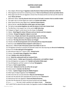 CHAPTER 5 STUDY GUIDE (Answers in bold) How religion affected