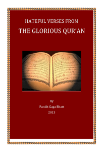 Hateful Verses from the Qur`an