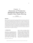 Overview of Predictive Modeling Approaches in Health Care Data