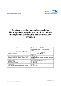 Standard infection control precautions, Hand hygiene, aseptic