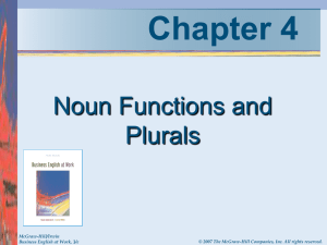Plural Forms of Nouns
