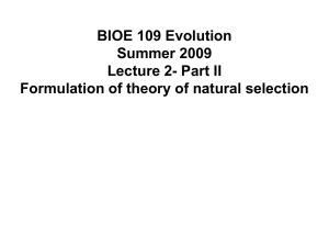 (Part 2) The formulation of Theory of natural selection