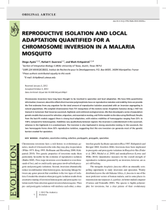 REPRODUCTIVE ISOLATION AND LOCAL ADAPTATION