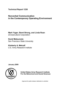 Technical Report 1238 Nonverbal Communication in the