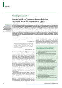 Treating Individuals-External validity of randomised controlled trials