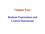 Boolean Expressions and Control Statements