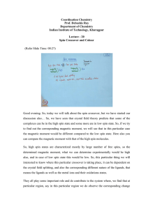 Coordination Chemistry Prof. Debashis Ray Department of