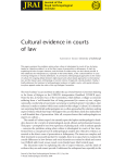 Cultural evidence in courts of law