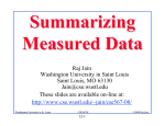 Summarizing Measured Data - Washington University in St. Louis