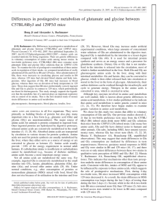 Differences in postingestive metabolism of glutamate and glycine