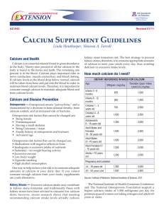 Calcium Supplement Guidelines - The University of Arizona Extension