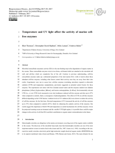 Temperature and UV light affect the activity of marine cell