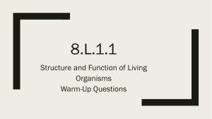 8.L.1.1 Warm-Up Questions